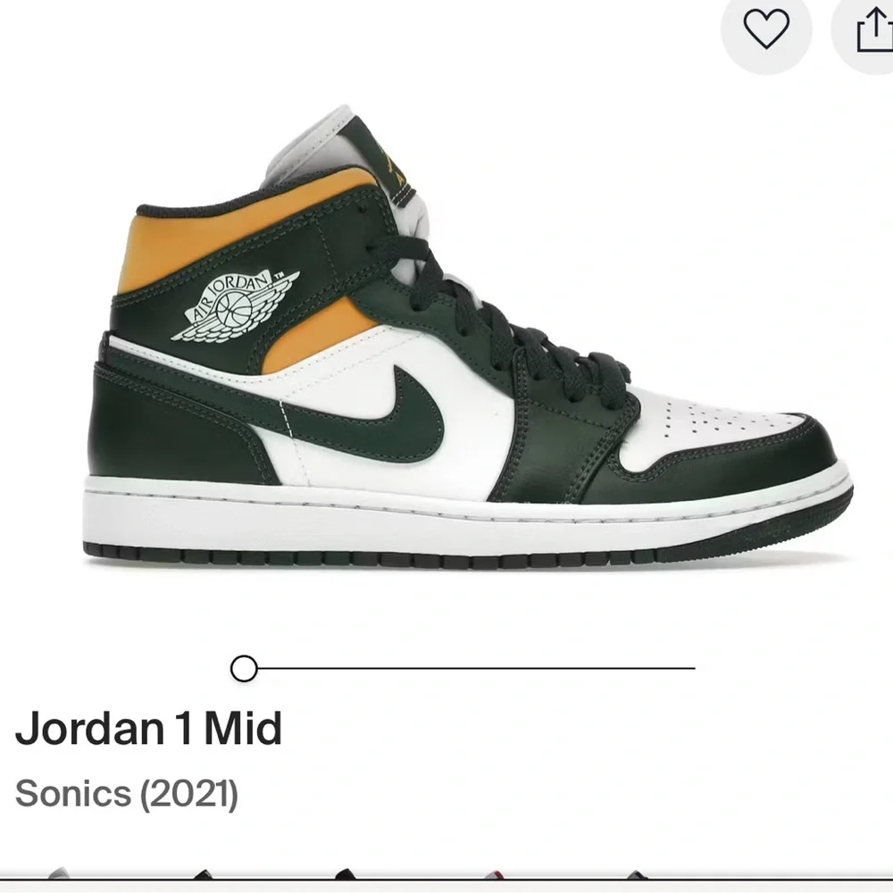 Nike Jordan 1 Mid Sonics Size 4.5 Youth